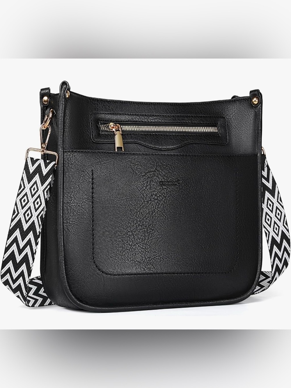 Crossbody bag, black vegan leather. NWT.